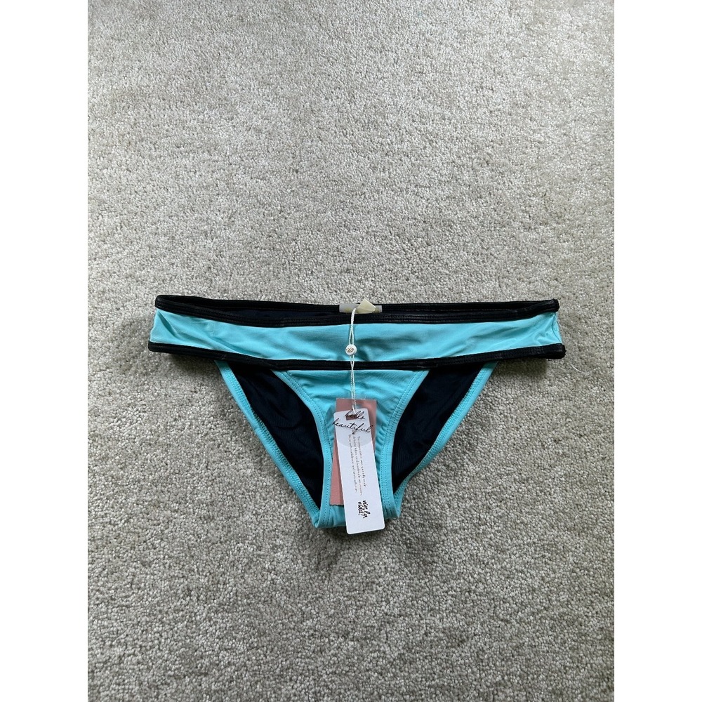 PilyQ Swimwear Women's Dreamy Blue Small‎ Nylon Bikini Bottom